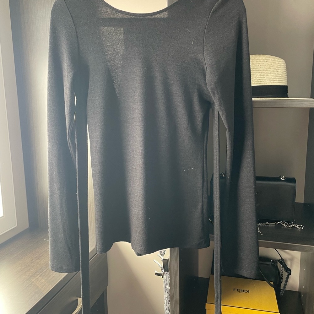 Black Long Sleeve Top with Wrap